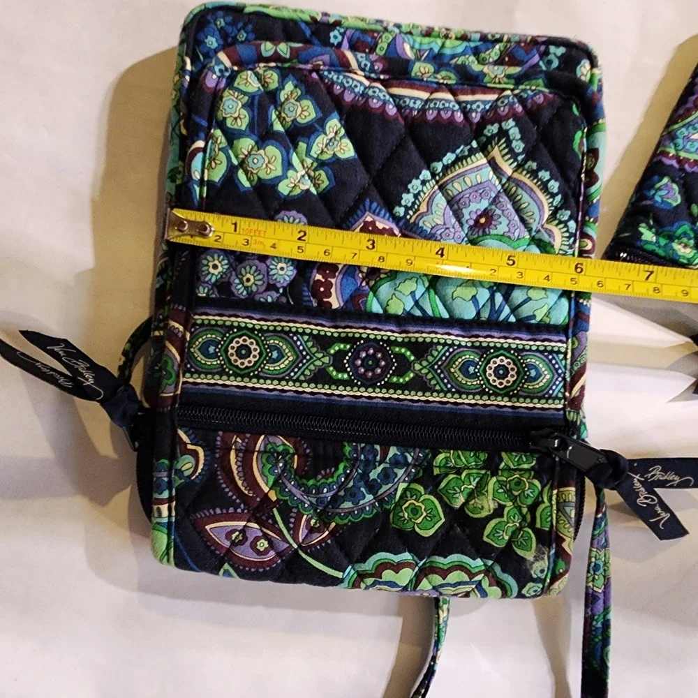 Vera Bradley Quilted Cosmetic‎ Travel Bag & Coin Purse Set Paisley Floral